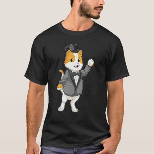 Cat Groom Bow Tie Wedding T-Shirt