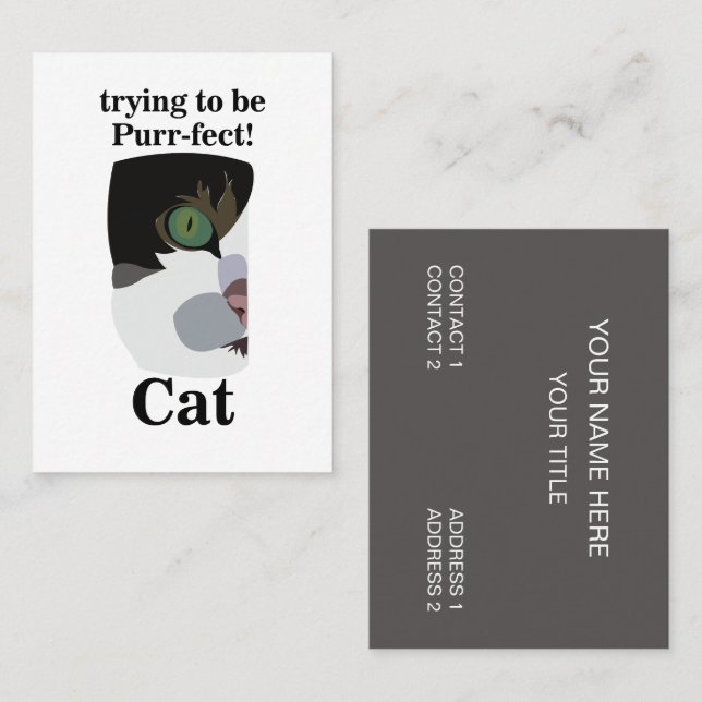 Cat Groomer Veterinary Pet Business Card (Front/Back)