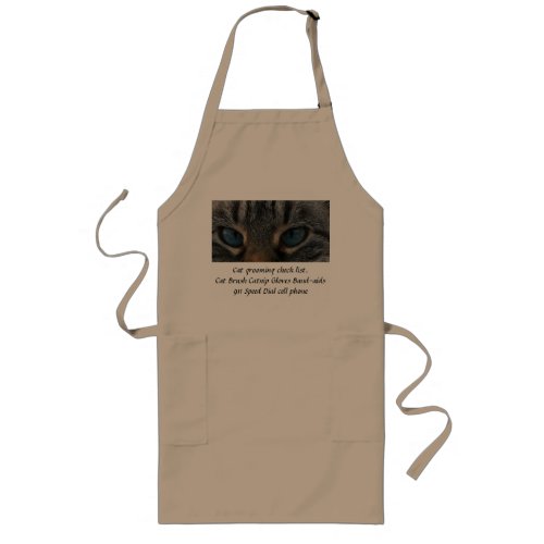 Cat Grooming Check List Long Apron