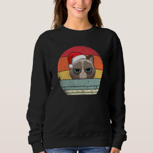 Cat Grumpy Meowy Cat Christmas Retro Cat Dad Cat M Sweatshirt