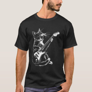 Cat Guitarist Guitar - British Shorthair Dad Mom T-Shirt