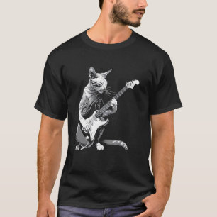 Cat Guitarist Guitar - Oriental Shorthair Dad Mom T-Shirt