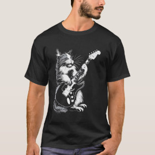 Cat Guitarist Guitar - Snowshoe Dad Mom T-Shirt