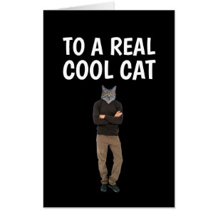 CAT GUY COOL JUMBO BIRTHDAY GREETING Card
