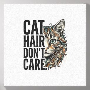Cat Hair Don’t Care Vintage Engraving Cat Shirt De Canvas Photo Tile