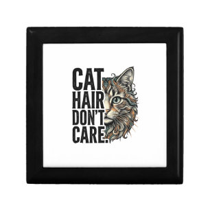 Cat Hair Don’t Care Vintage Engraving Cat Shirt De Gift Box