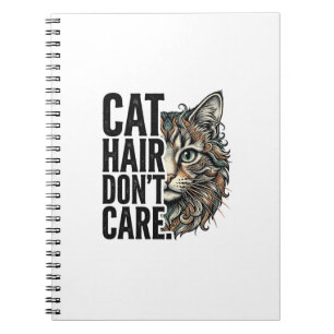 Cat Hair Don’t Care Vintage Engraving Cat Shirt De Notebook