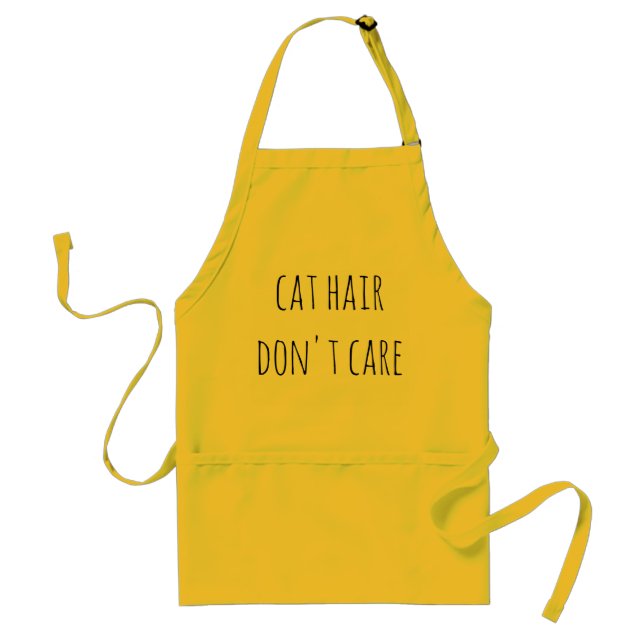 Cat Hair Don't Care Cat Lover Funny Typography Adult Apron (Front)