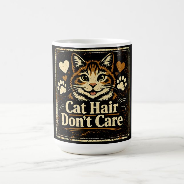 Cat Hair Don't Care – Feline Owner Humor Coffee Mug (Center)
