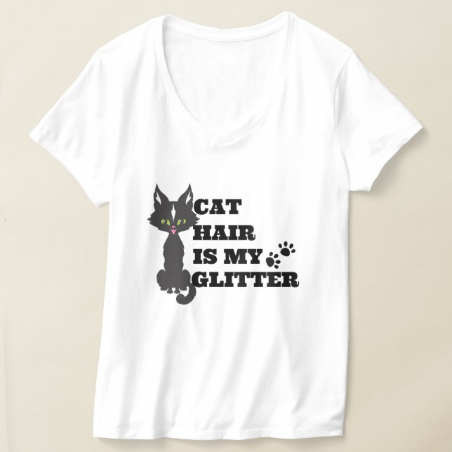 Cat Hair Is My Glitter Shirt - Funny Cat Lady Tee (Laydown)