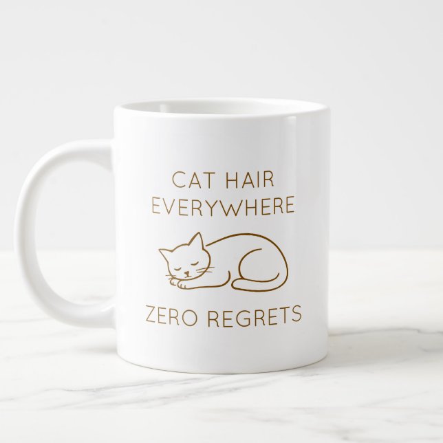 Cat hair zero regrets giant coffee mug (Left)