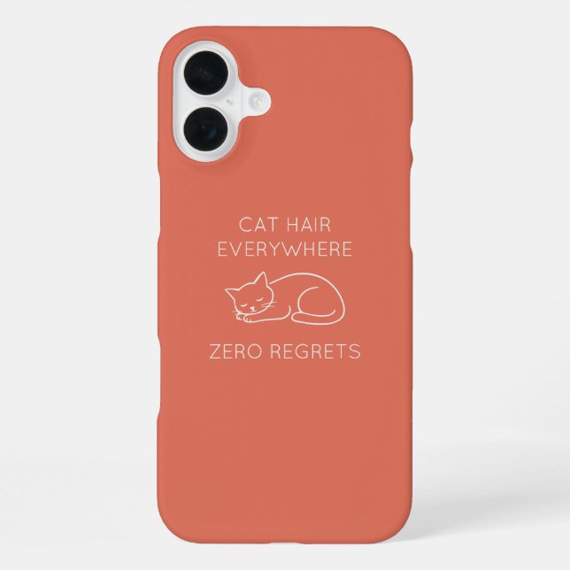 Cat hair zero regrets iPhone case (Back)
