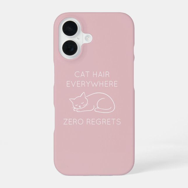 Cat hair zero regrets iPhone case (Back)