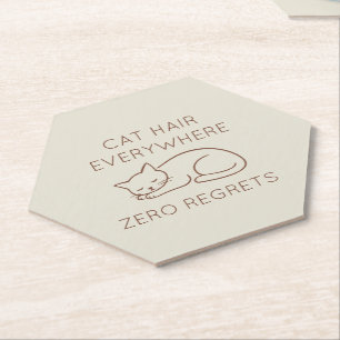 Cat hair zero regrets paper coaster