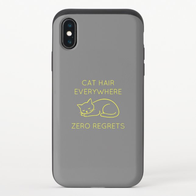 Cat hair zero regrets uncommon iPhone case (Back)
