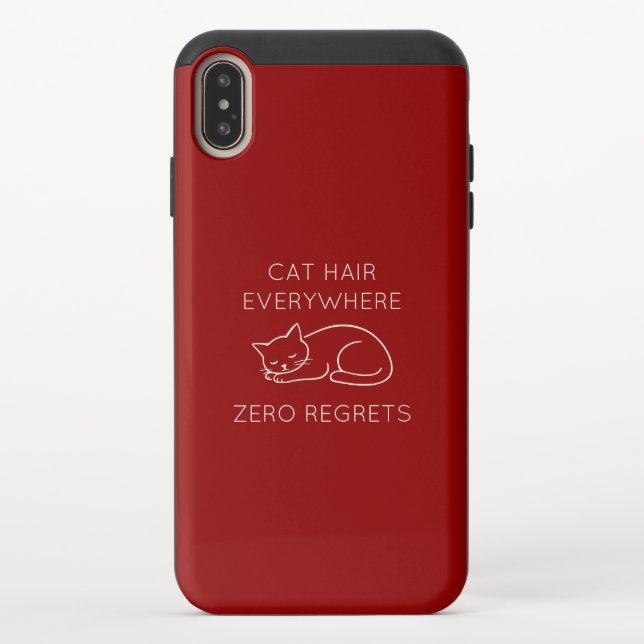 Cat hair zero regrets uncommon iPhone case (Back)
