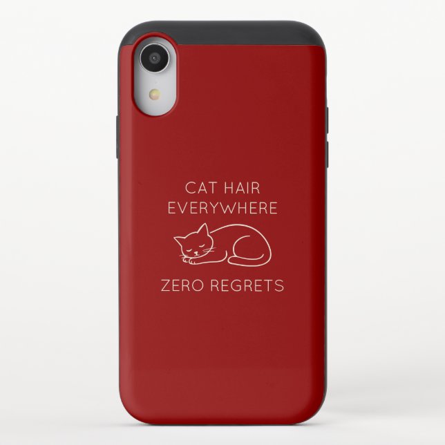 Cat hair zero regrets uncommon iPhone case (Back)