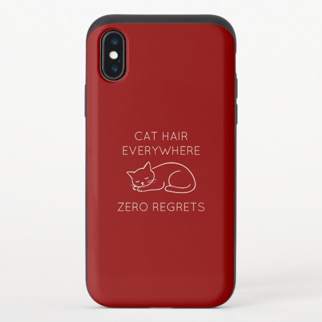 Cat hair zero regrets uncommon iPhone case (Back)