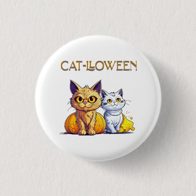 Cat Halloween  Button (Front)