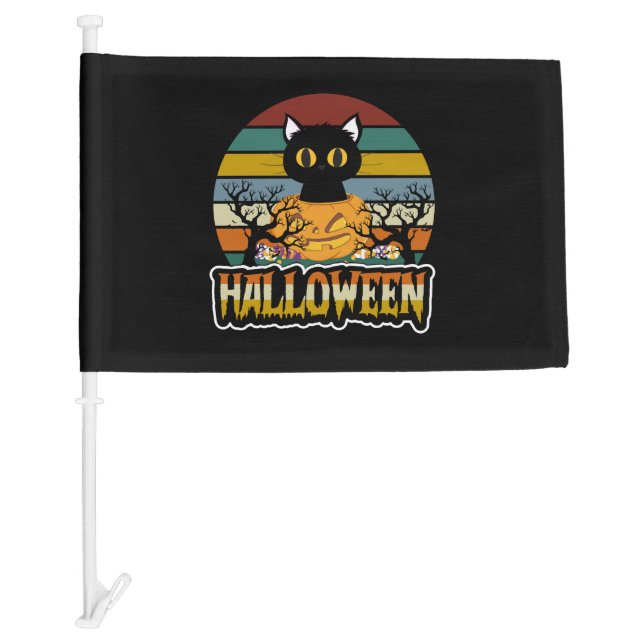 Cat Halloween Car Flag (Front)