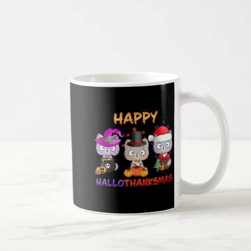 Cat Halloween Christmas Happy Hallothanksmas Thank Coffee Mug