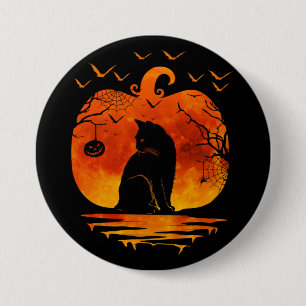 CAT HALLOWEEN COSTUME PUMPKIN CATS LOVER FALL SEAS BUTTON