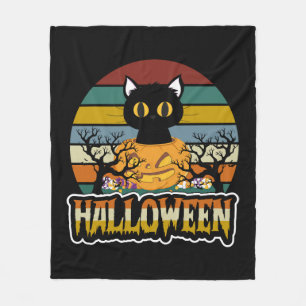 Cat Halloween Fleece Blanket