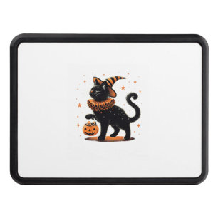 Cat Halloween Funny Spooky Season Cat Witch Pumpki Hitch Cover