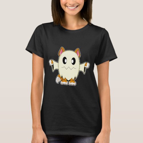 Cat Halloween Ghost T_Shirt