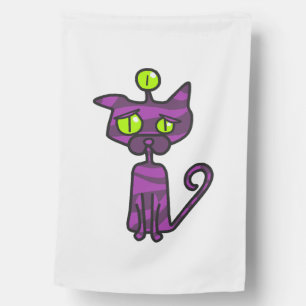 Cat Halloween House Flag