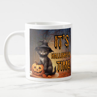 cat halloween its time giant coffee mug