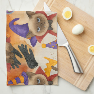 Cat Halloween Party Kitchen Towel