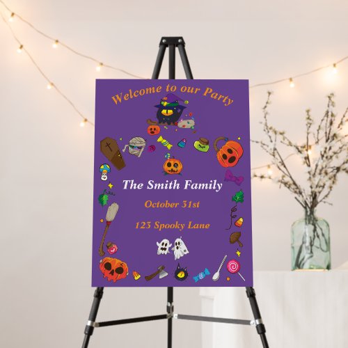 Cat Halloween Party Welcom Foam Board