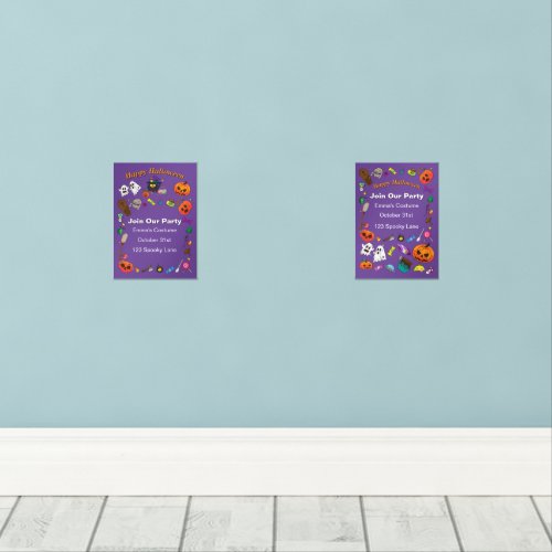 Cat Halloween Party Welcom Wall Art Sets