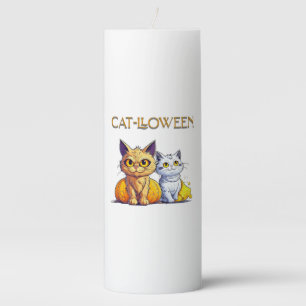 Cat Halloween Pillar Candle