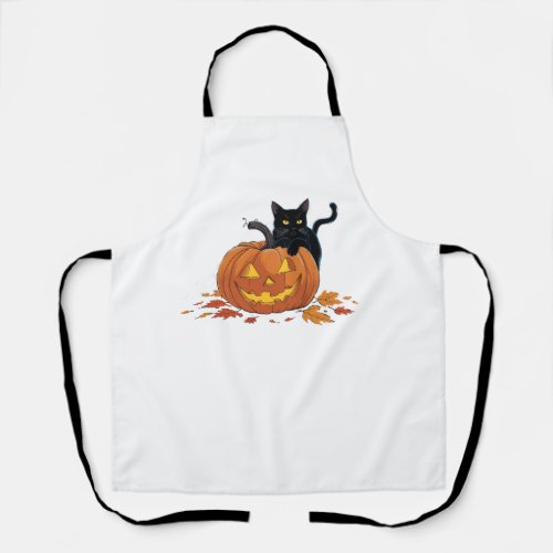 Cat Halloween Pumpkin For Women Men Kids  Apron