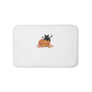Cat Halloween Pumpkin For Women Men Kids Bath Mat