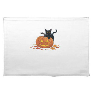 Cat Halloween Pumpkin For Women Men Kids Cloth Placemat