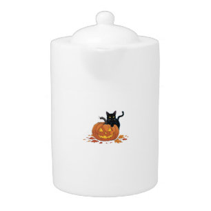 Cat Halloween Pumpkin For Women Men Kids Teapot