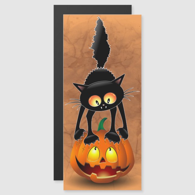 Cat Halloween Scared Cartoon Character standing on (Front/Back)