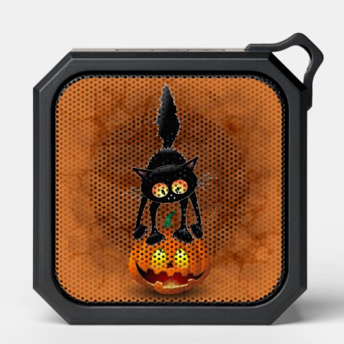 Cat Halloween Scared Cartoon on Pumpkin Bluetooth Speaker