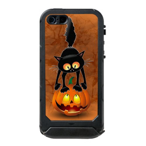 Cat Halloween Scared Cartoon on Pumpkin Mini Baske Waterproof Case For iPhone SE55s