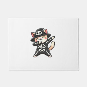 Cat Halloween Skeleton Cute Cat Kids Doormat