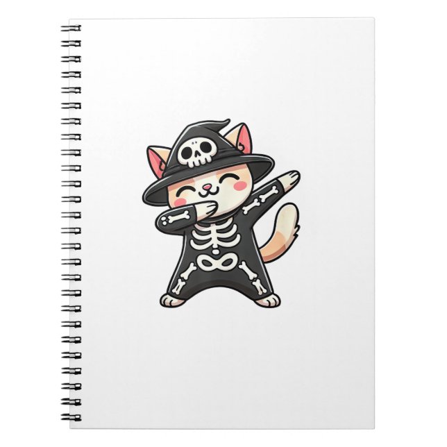 Cat Halloween Skeleton Cute Cat Kids  Notebook (Front)