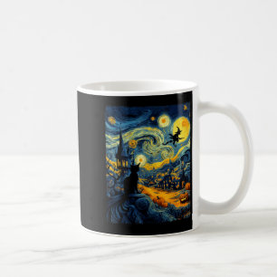 Cat Halloween Van Gogh Starry Night Pumpkin Men Wo Coffee Mug