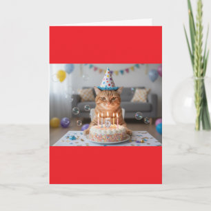Cat Happy Birthday Card
