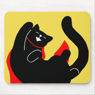 Cat Happy Cape Mousepad Simple Cute Kitty