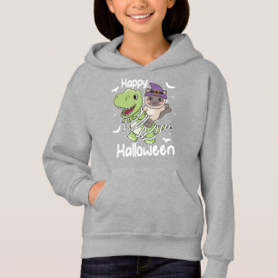 Cat Happy Halloween T-rex Mummy Costume Hoodie