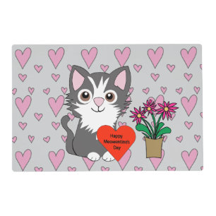 Cat Happy Meowentines Day Placemat