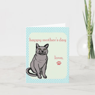 Cat happy mother's day card